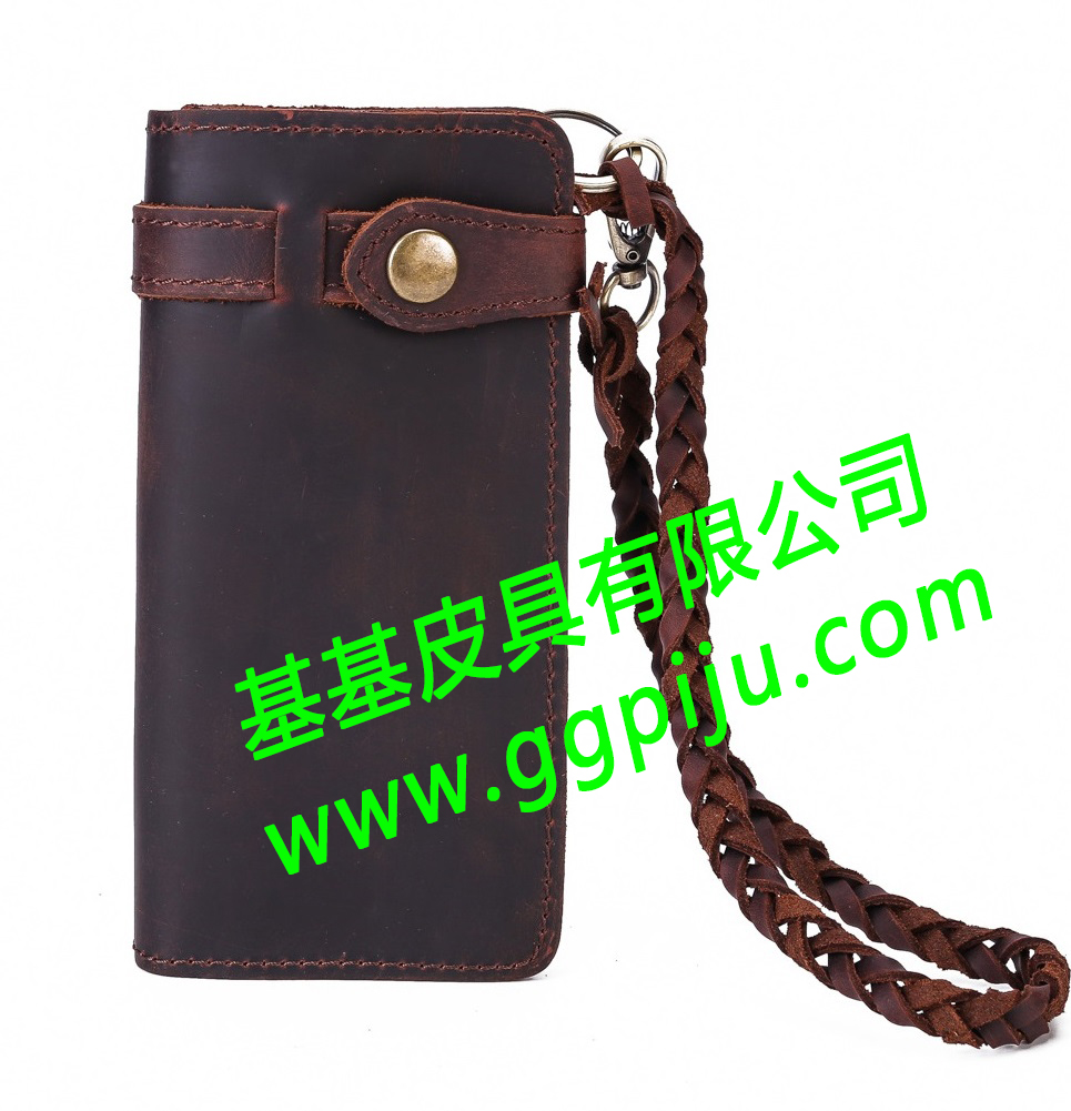 疯马纹牛皮钱包手包手机皮套